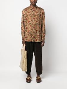 Uma Wang Overhemd met bloemenprint - Beige