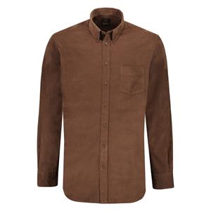 Eagle&Brown  ultrafine corduroy overhemd bruin - L - Heren