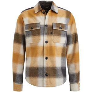 Vanguard  Check Brushed Woolblend Overshirt Inca Gold - XXL - Heren