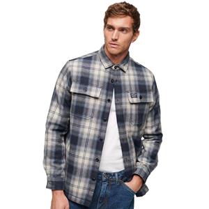 Superdry WOOL MILLER OVERSHIRT Roderick Check Dark Blue  