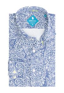 District Indigo Performance Overhemd Print Blauw  