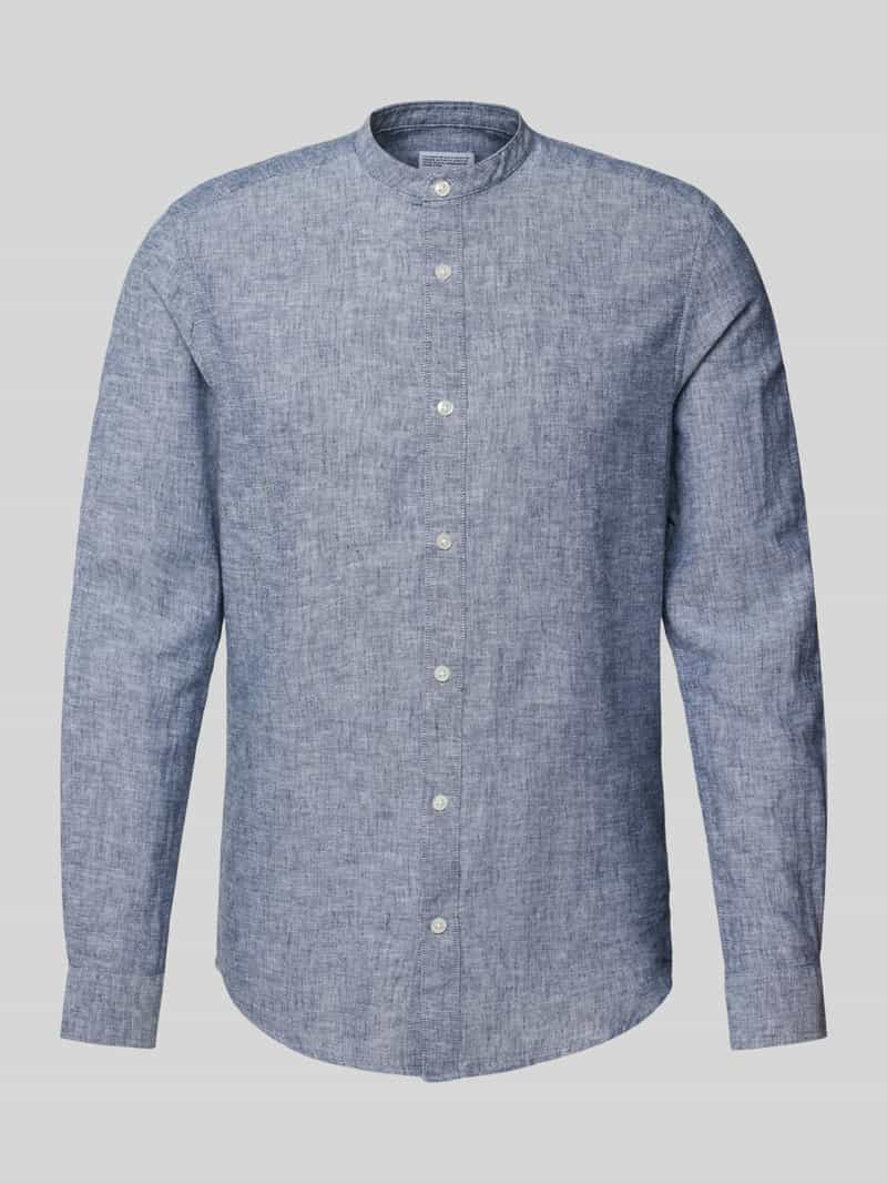 Only & Sons Slim fit linnen overhemd met opstaande kraag, model 'CAIDEN'