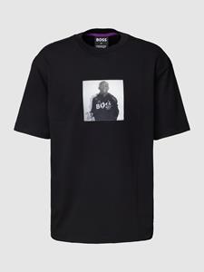 Boss T-shirt met labelprint, model 'KHABY'