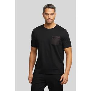 Bugatti Shirt met ronde hals met zijsplitten