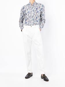 Kiton Overhemd met bloemenprint - Blauw