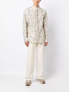 Kiton Overhemd met bloemenprint - Beige