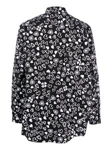 Black Comme Des Garçons Overhemd met hartprint - Zwart