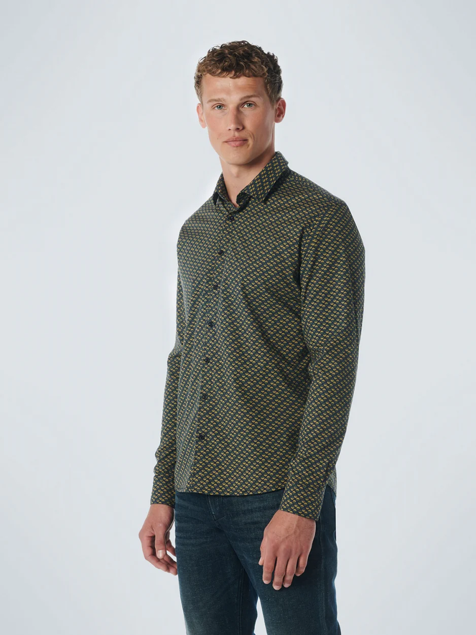 No- Excess Male Overhemden 21450836 Shirt Stretch Allover Printed