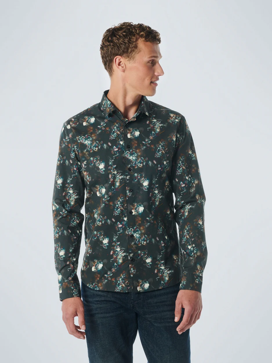 No- Excess Male Overhemden 21450842 Shirt Stretch Allover Printed