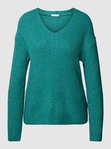 TOM TAILOR Kapuzenpullover V-Ausschnitt Strickpullover