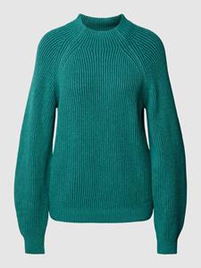 Tom Tailor Gebreide pullover met lanawol en ribstructuur