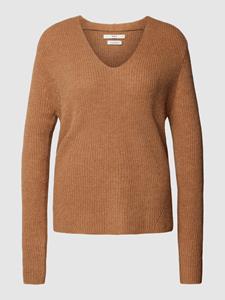 BRAX Gebreide pullover met afgeronde V-hals, model 'Style.Lana'