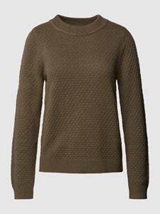 Esprit Rundhalspullover Strukturierter Strickpullover, Baumwollmix