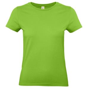 B&C Basic dames t-shirt limegroen met ronde hals -
