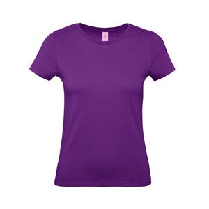 B&C Paars basic t-shirts met ronde hals voor dames