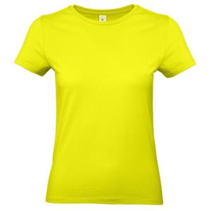 B&C Basic dames t-shirt neon geel met ronde hals (44) -