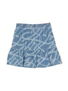 michaelkorskids Michael Kors Kids chain-link print tiered skirt - Blauw