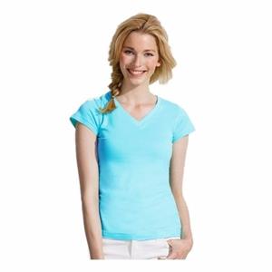 Sols Dames t-shirt V-hals lichtblauw 100% katoen slimfit -