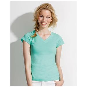 Sols Dames t-shirt V-hals mint groen 100% katoen slimfit -
