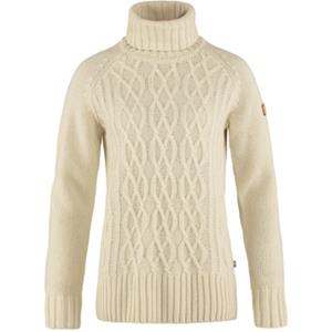 Fjällräven  Women's Övik Cable Knit Roller Neck - Wollen trui, beige