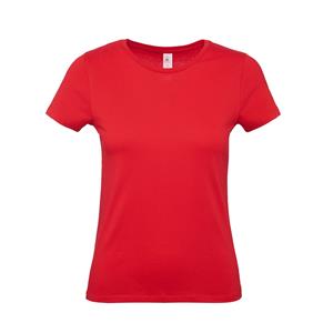 B&C Set van 2x stuks rood basic t-shirts met ronde hals voor dames