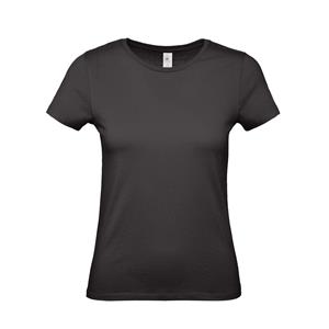 B&C Set van 2x stuks zwart basic t-shirts met ronde hals voor dames