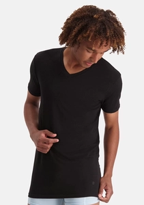 Bamboo Basics V-hals T-shirts Velo Long Fit 2Pack Black  