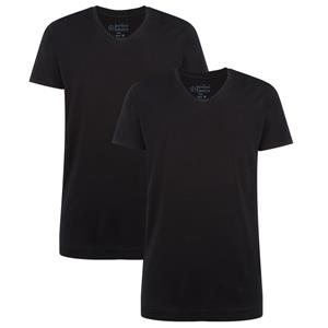 Bamboo Basics V-hals T-shirts Velo Long Fit 2Pack Black  