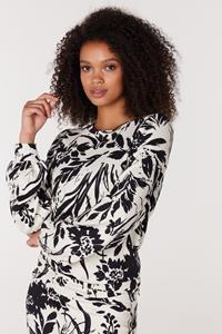 JANSEN AMSTERDAM Hvf198 top flower print winter white black