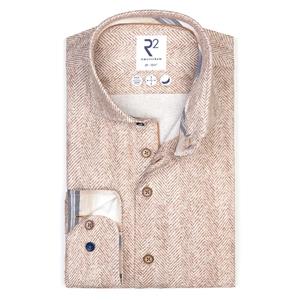 R2 Amsterdam Casual hemd lange mouw beige widespread 122.wsp.022/045