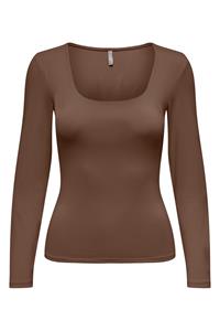 Only 15302647 Onlea L/s Deep Neck Top Jrs Noos T-shirt Lange Mouw Carafe