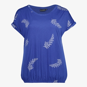 TwoDay dames T-shirt blauw met veren