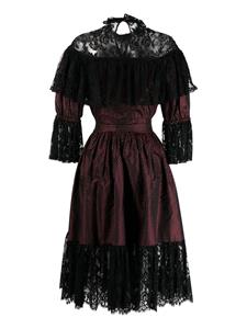 Saint Laurent Pre-Owned 1980s pre-owned jurk met stippen - Rood
