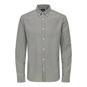 Only&sons Tar Slim Long Sleeve Melange Button Down Shirt