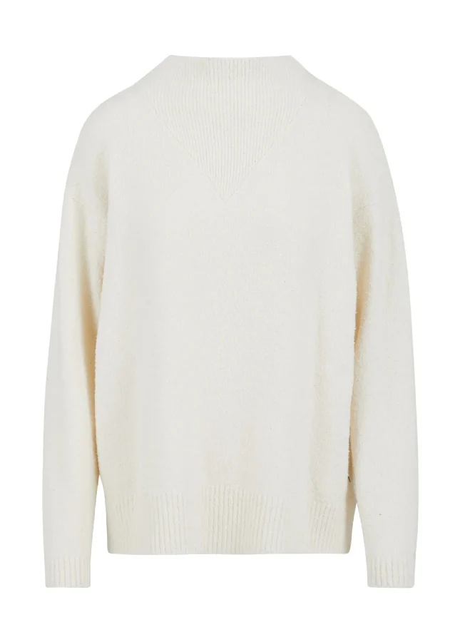 Coster Copenhagen Witte boucle trui met hoge hals -