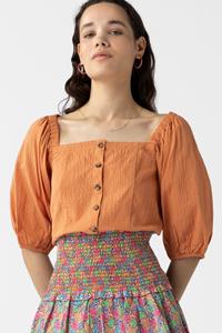 Sissy-Boy Oranje blouse met pofmouwen