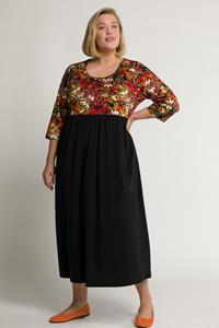 Ulla Popken Jerseykleid Kleid Jersey Print Rundhals 3/4-Ärmel