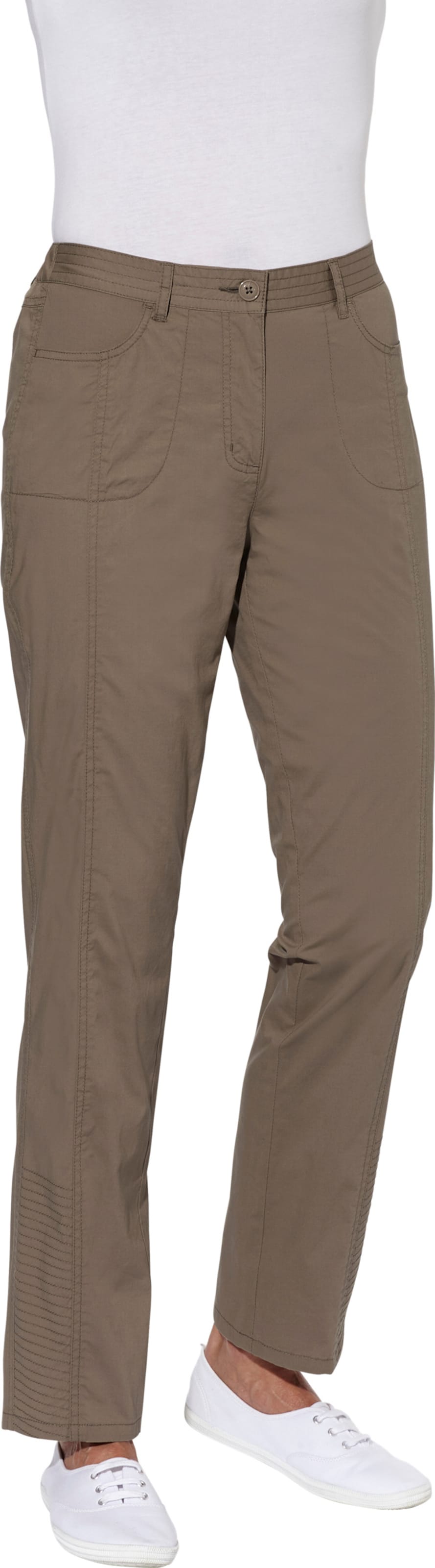 Stretchbroek in taupe van heine