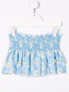 Monnalisa Rok met bloemenprint - Blauw