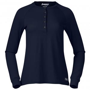 Bergans  Women's Lysebu Wool Henley - Longsleeve, blauw