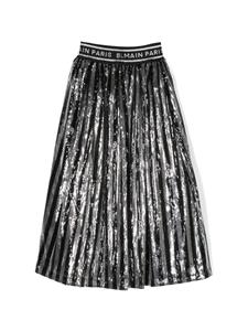 balmainkids Balmain Kids Plooirok met pailletten - Zwart