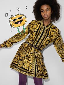 versacekids Versace Kids Plooirok met Barocco Kidsprint - Zwart
