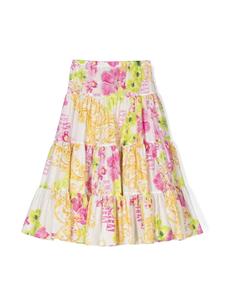 versacekids Versace Kids Plooirok met bloemenprint - Wit