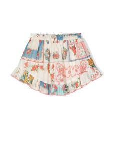 zimmermannkids ZIMMERMANN Kids Mini-rok met bloemenprint - Beige