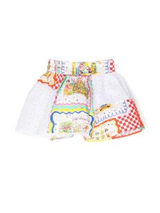 Simonetta Flare rok met panelen - Wit