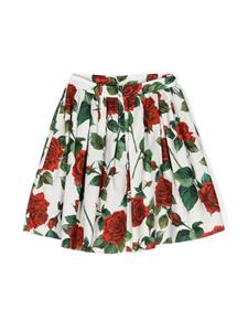 dolce&gabbanakids Dolce & Gabbana Kids Plooirok met bloemenprint - Wit