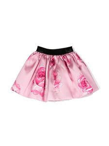 Monnalisa Rok met roosprint - Roze