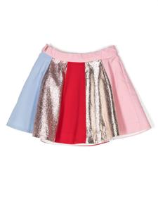 huckleboneslondon Hucklebones London Plooirok met FF-patroon - Roze
