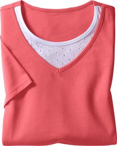 Your Look... for less! Dames Shirt met korte mouwen koraal Maat