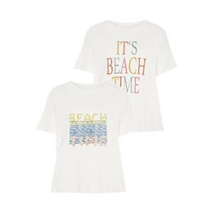 Beachtime T-Shirt, (Packung, 2 tlg.), mit zwei verschiedenen Drucken